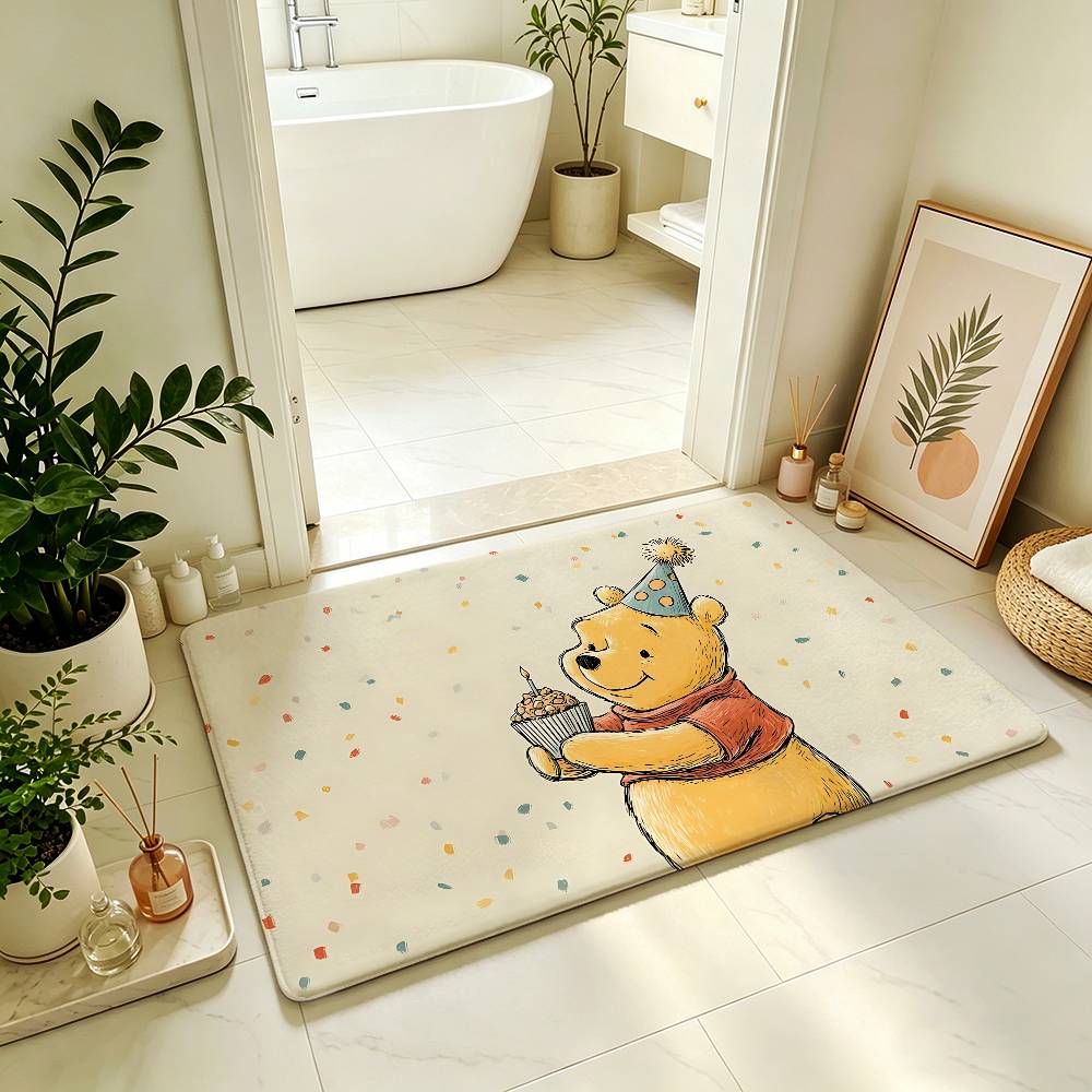 Classic Cartoon-W-wInnie The Pooh-S Kawaii Carpet Bathroom Anti-slip Mat Door Mat Home Decoration Mat Entrance Scratch-resistant