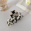 Black Trendy And White Checkerboard Acetate Hair Claw Clip For Women Fashionable
