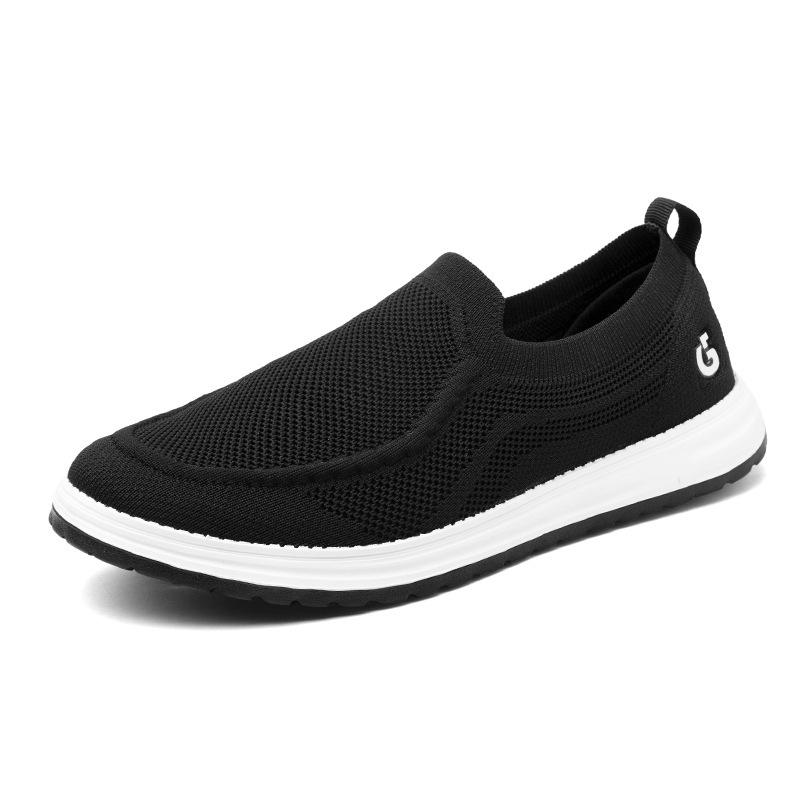 

Мужская обувь 2024 года, летняя, новая, сетчатая, дышащая, одинарная, покрывает ноги, модная, мягкая подошва, удобная, повседневная, мужская обувь 39 чёрный