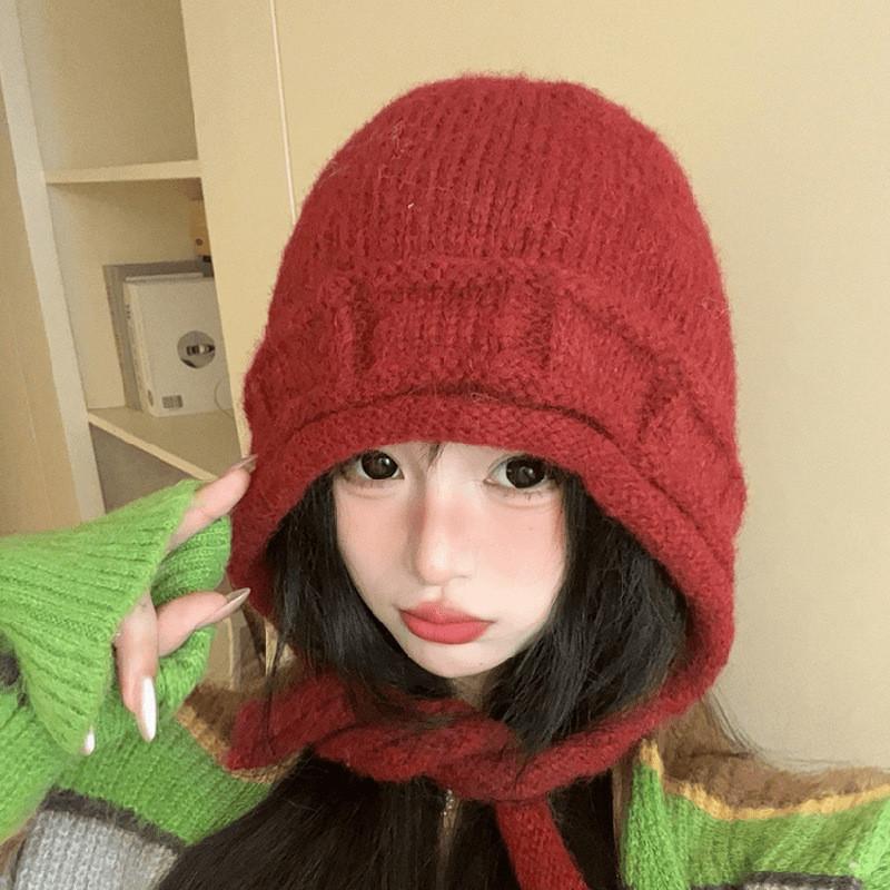 Geometric Pattern Wool Hat With Ear Protection For Winter Fashion