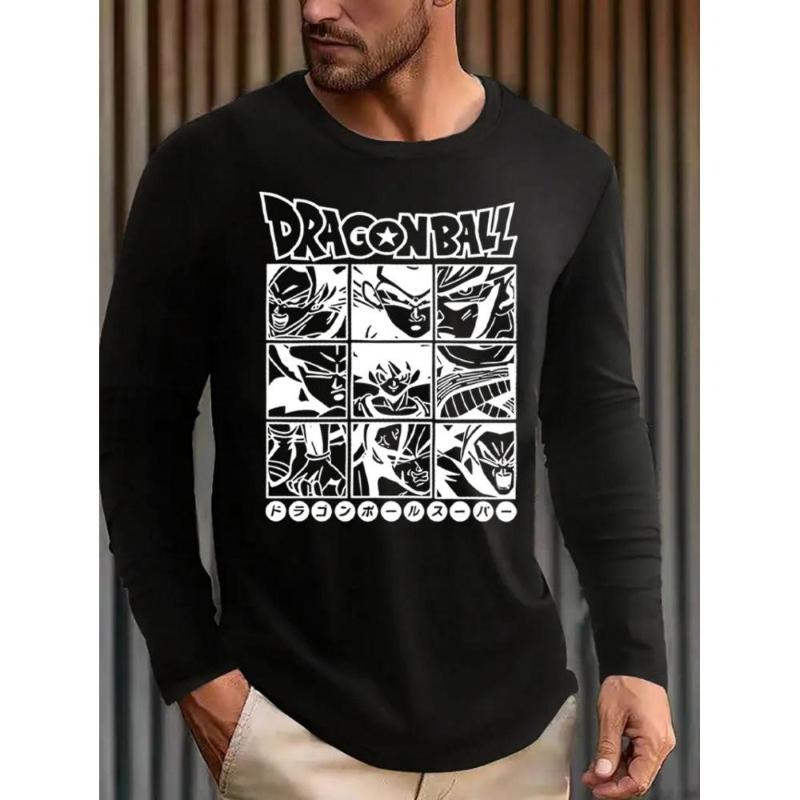 

Dragon Balls Slim Fit Long Sleeve T-Shirt, Abstract Geometric Print, Stretch Fabric XXL чёрный