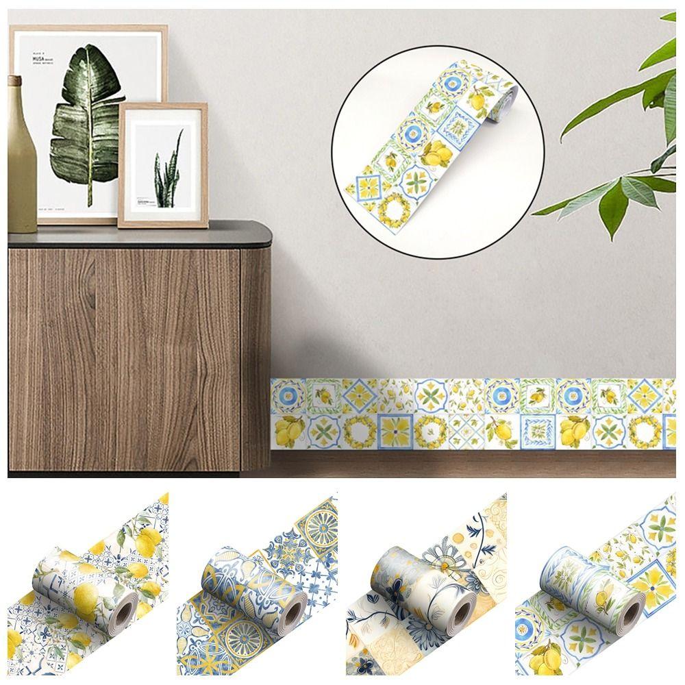 European Style Ceramic Wall Stickers Peel & Stick Waterproof Peel and Stick Tile Self-Adhesive Easy Install Tile Decals