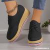 Flat heeled shoes, thick soled shoes, lace up single shoes, women's shoes, plus size shoes