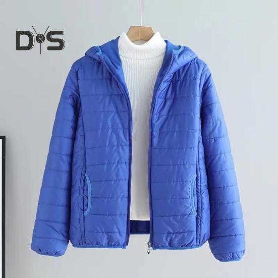 Fall Winter Women Jacket Thick Padded Warm Windproof Soft Zipper Closure Loose Cardigan Hooded Long Sleeve Lady Down Coat