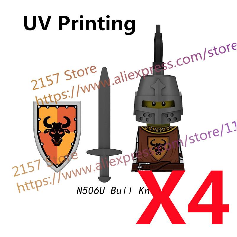 MOC Medieval Figure Building Block Castle Templar Knights Armor Militia Soldiers Gunners Shield Helmet Assembling Brick Toys S26