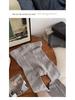 Women's Combed Cotton Tights, Grey Diamond Pattern, Slimming, Medium Thickness, Autumn/Winter Style.