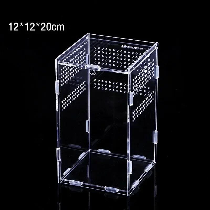 Acryl Reptilien Zuchtbox Transparentes Terrarium Habitat Insekt Spinne Eidechse Skorpion Futterkäfig Baumbewohnendes Gehege