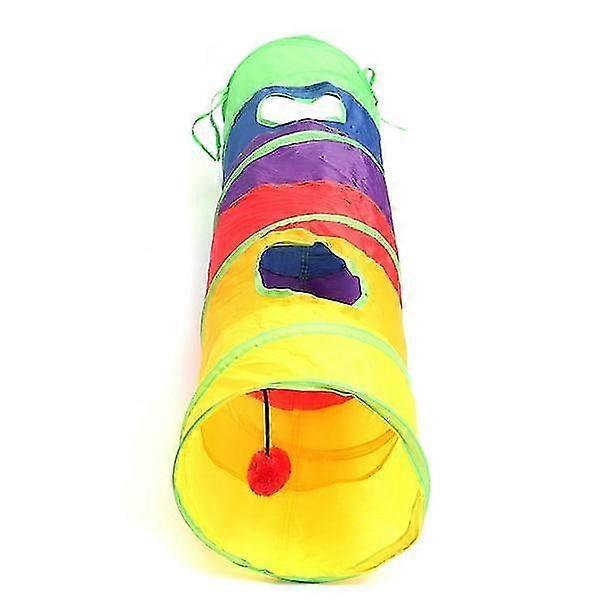 Collapsible Pet Cat Tunnel with Hanging Ball Foldable Toys Cat Rabbit Tunnel Funny Play Tube