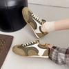 Ballet style retro contrasting color splicing flat bottom women's new versatile and comfortable casual sports shoes
