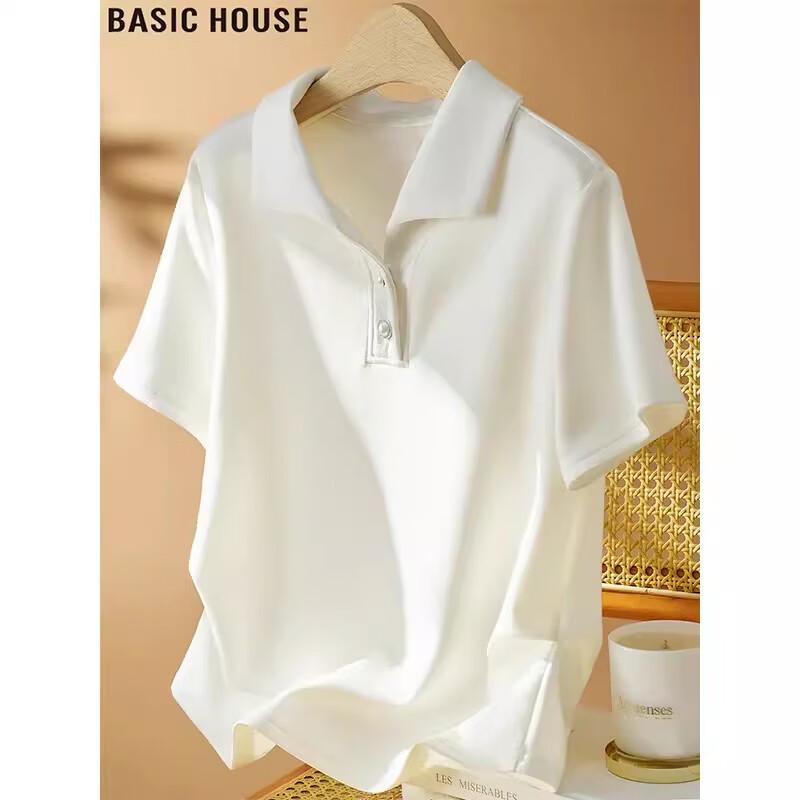 Basic House Women s French Lapel Short Sleeve T-Shirt 3XL