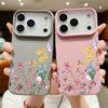 Mini Blossom Print Protective Soft TPU Leather Texture Cover For iPhone 17 Pro Max Air 16e 15 14 13 Shockproof Case