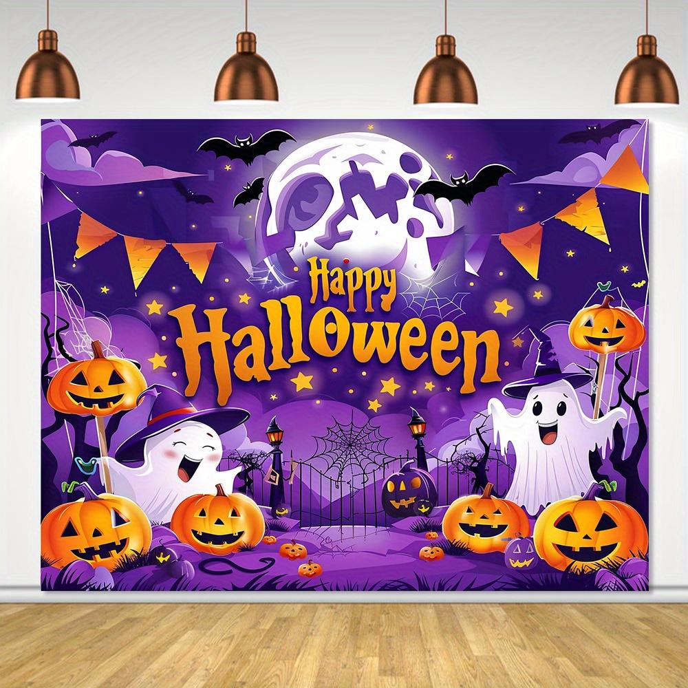 Halloween and Pumpkin Background Cloth, Halloween and Pumpkin Bat Moon Background Cloth