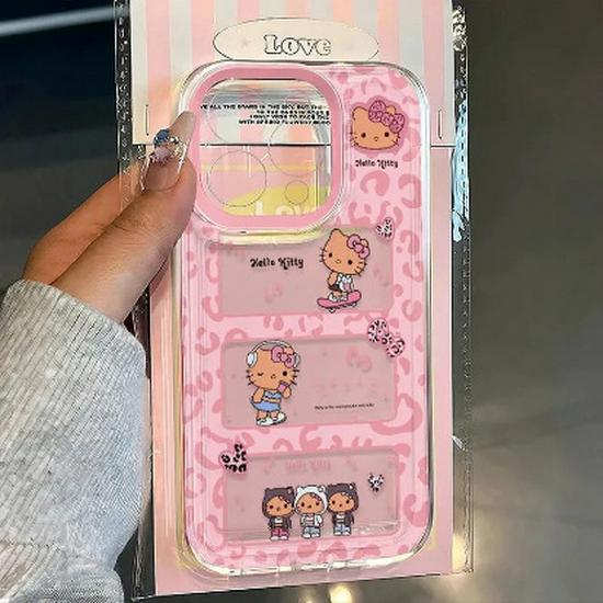 

Leopard Print Pink Kitty Case for Apple 17 Promax - Anti-fall Soft Case for iPhone 14/15/16Pro 15 Plus