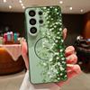 INS Sunflower Print Magnetic Case For Samsung S26 Ultra S25 Edge S24 FE S23 S22 Plus A54 A15 A35 A55 A16 A36 A56 A17 A37 A57 5G Matte Cover