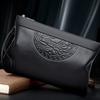 Men's Business Handheld Bag - Large Capacity Retro Leather Zipper Wallet, Fashion Clip Casual Purse for Work & Travel