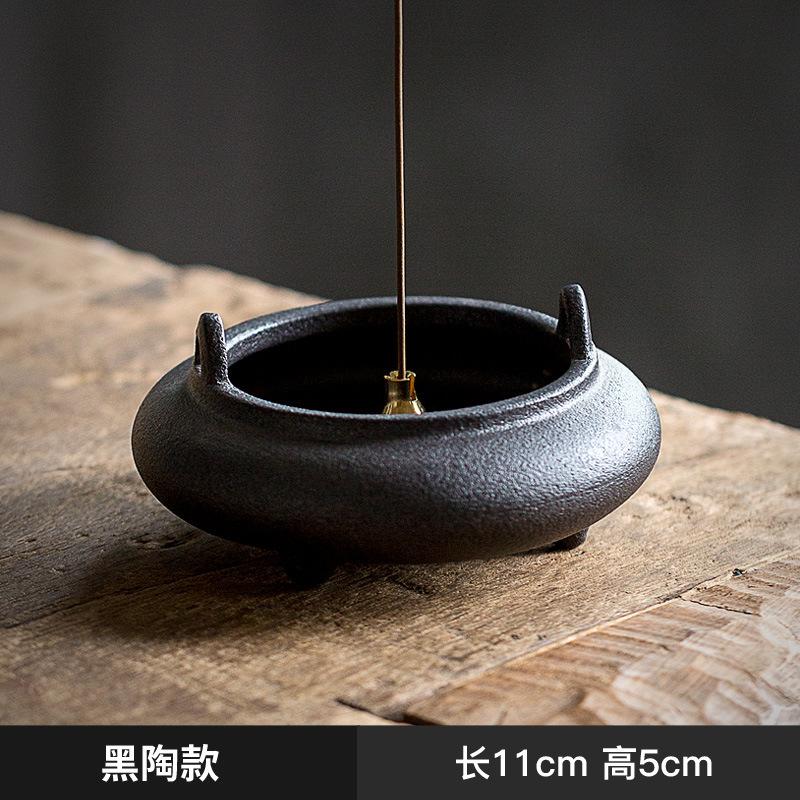 Three-Legged Household Ceramic Incense Holder and Plate Zen Aromatherapy Diffuser Tea Accessories Incensory
