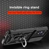 KEYSION Shockproof Armor Case for Huawei P60 Pro Slide Camera Lens Protection Ring Stand Phone Back Cover for Huawei P60 P60 Pro