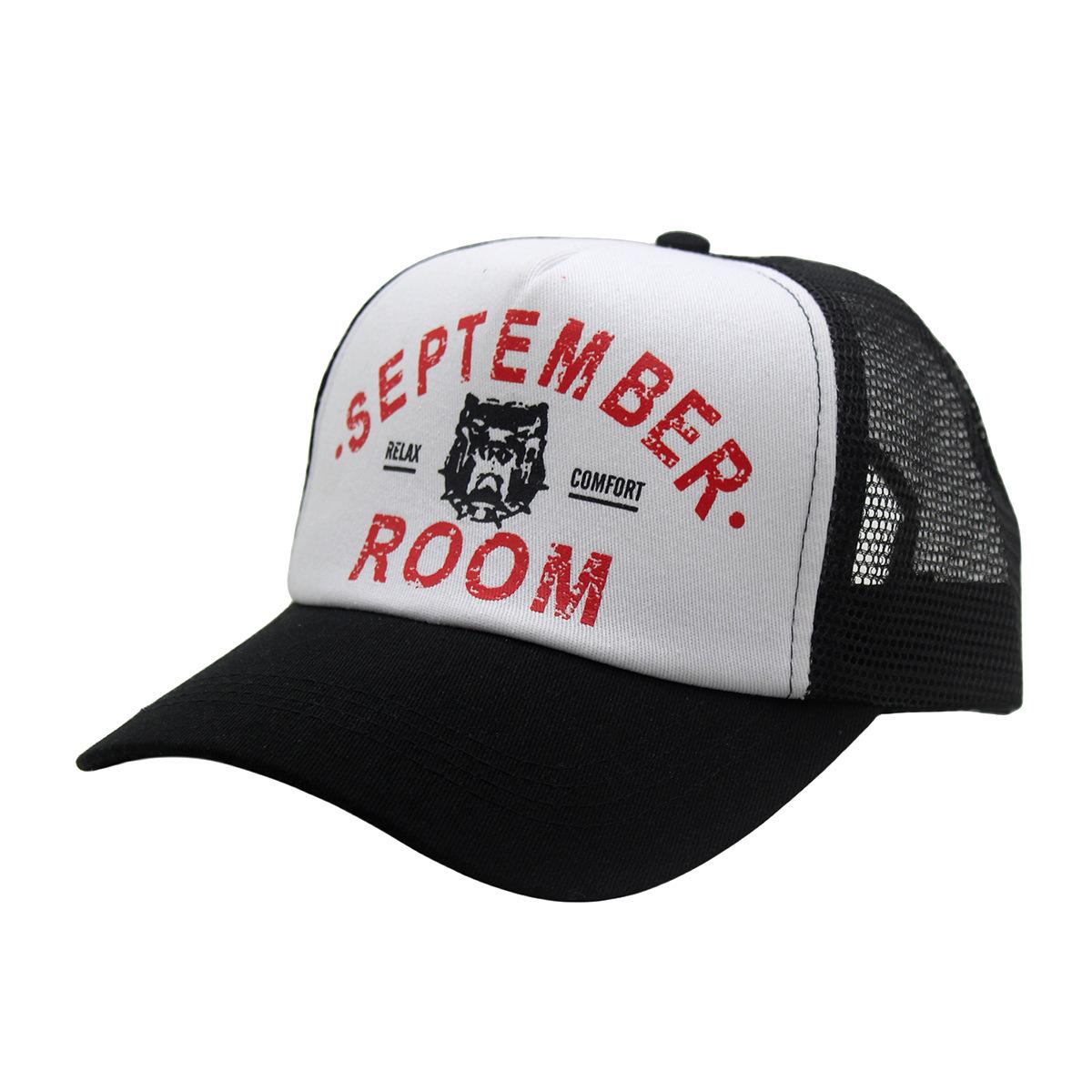 Letter Print Baseball Cap Mesh Cap Spring Summer Curved Brim Visor Cap Cap Truck Driver Hat Adjustable белый