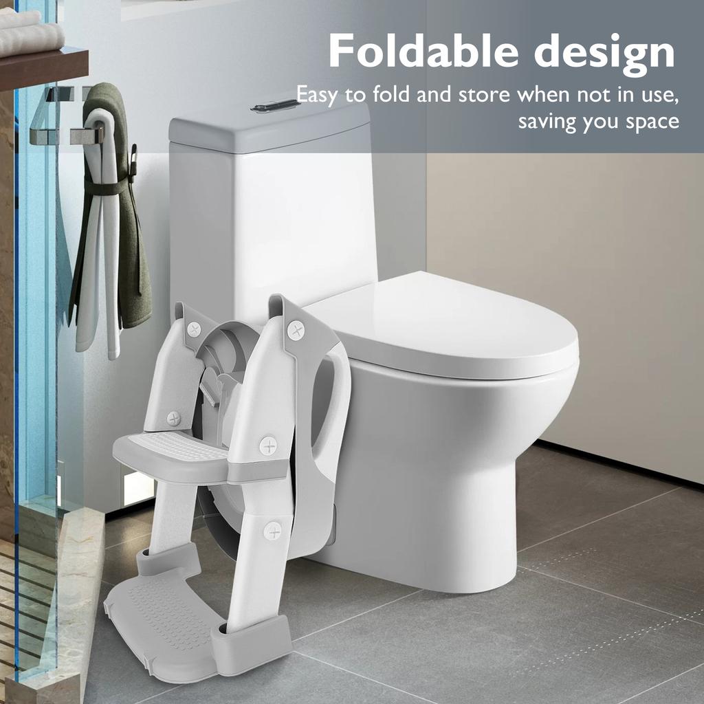 Potty Training Seat Height Adjustable Potty Training Toilet with Nonslip Pad Foldable Toddler Toilet Seat for Toddler Kid Boy