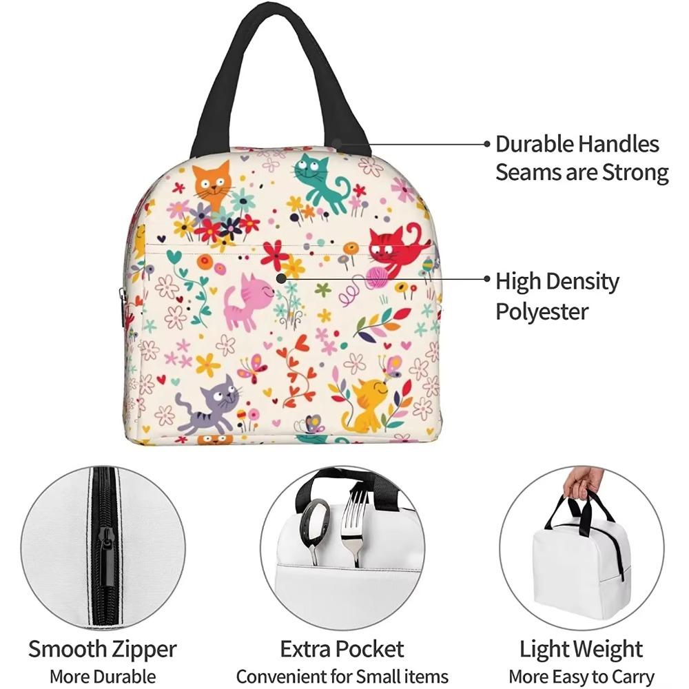Katze Brotdose Isolierte Lunchtasche Tragbar Wiederverwendbar Lunch Tragetasche Brotdose für Kinder Jungen Mädchen Männer Frauen Schule Picknick Reise