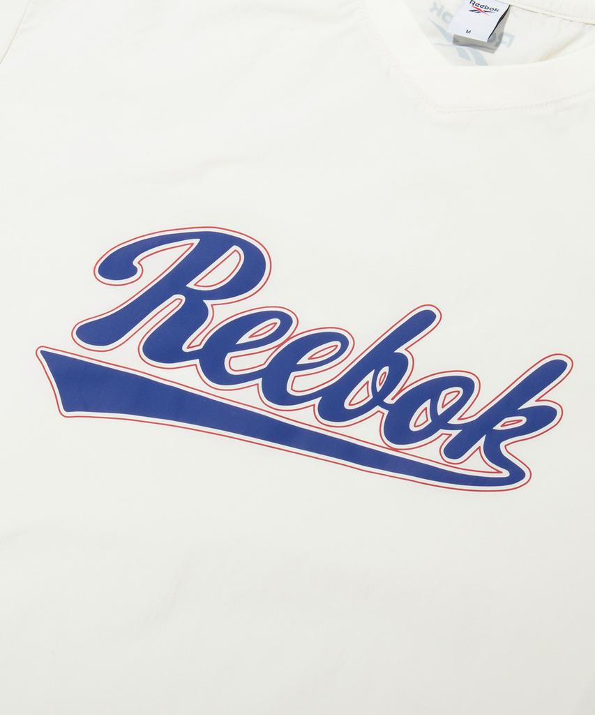 Reebok New Basic Lettering Short Sleeve Piste - White