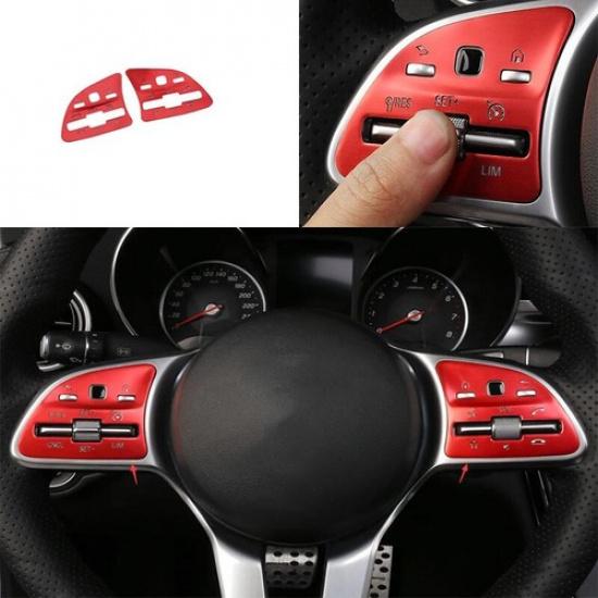 Aluminum For Benz C-Class  - Steering Wheel Switch Red Cover Trim