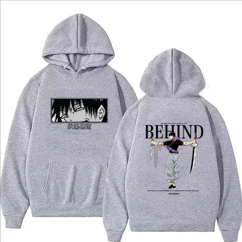 Jujutsu Kaisen X Toji Fushiguro Printed Hoodie Men Casual Harajuku Long Sleeve Fleece Sweatshirts Autumn Winter Pullover