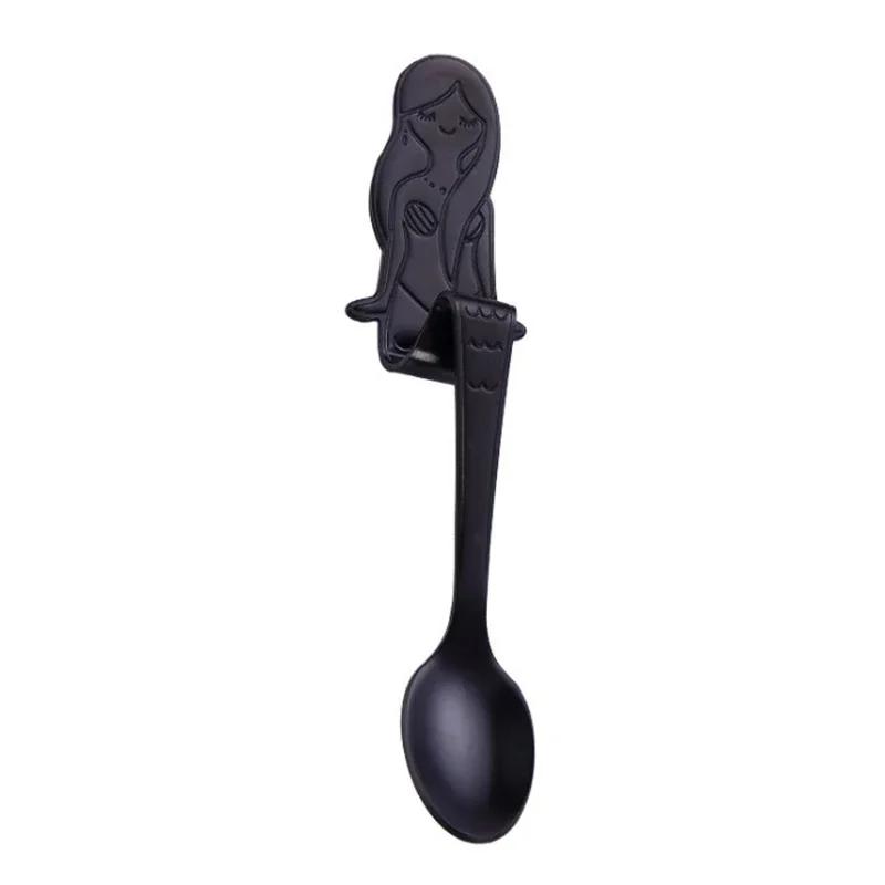 Hanging Mermaid Coffee Spoon for Dessert, Ice Cream, Drinking, Milk Tea - 304 Stainless Steel Kitchen Tableware