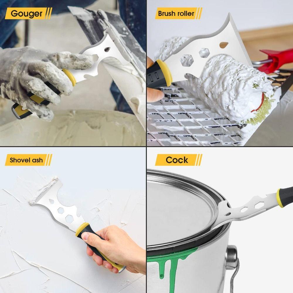 Stainless Steel Scraper Tool 13-in-1 Multi Paint Tool Anti-slip Paint Spatula  Painting