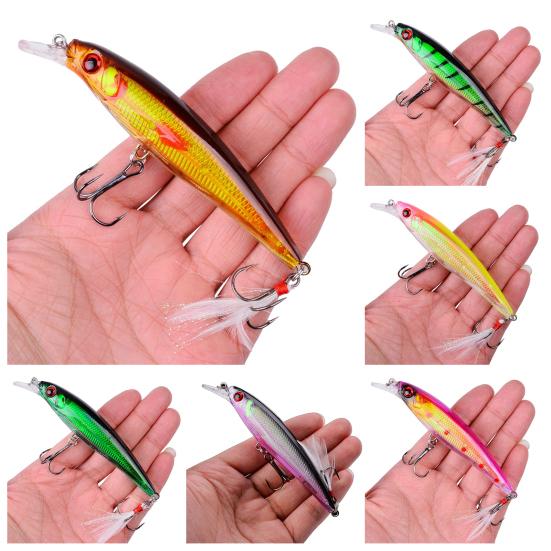 11.2CM/13.6G Minnow Bionic Lure with Sharp Hooks Tongue Hard Artificial Swimbait Freshwater Saltwater Trout Bass Fishing Accessories