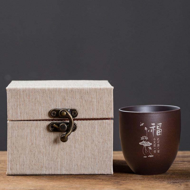 Teacup Men's special tea making Purple sand Kung Fu teacup Tea cup Master cup Single cup Firewood burning Personal special