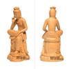 Hanro Art Maitreya Bodhisattva Statue in a Pensive Wood Buddhist Altar Hinoki Natural Wood Color H x W x 7cm Wood Carving, Position, Carving,