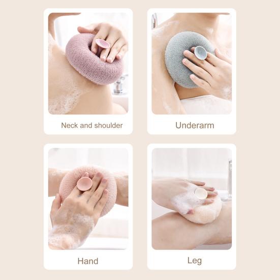 4 pezzi di spugna da bagno esfoliante per la doccia, super morbida, con ventosa, per il corpo