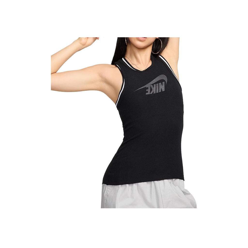 Nike Sportswear Breathable Comfortable Loose Sleeveless Sports Vest Women Tops Black Anthracite FZ1143-010