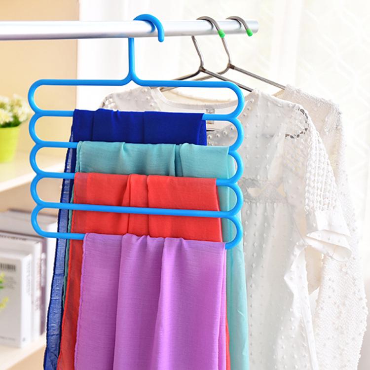 Pants Hanger Wardrobe Organizer with Clips for Drying and Storage