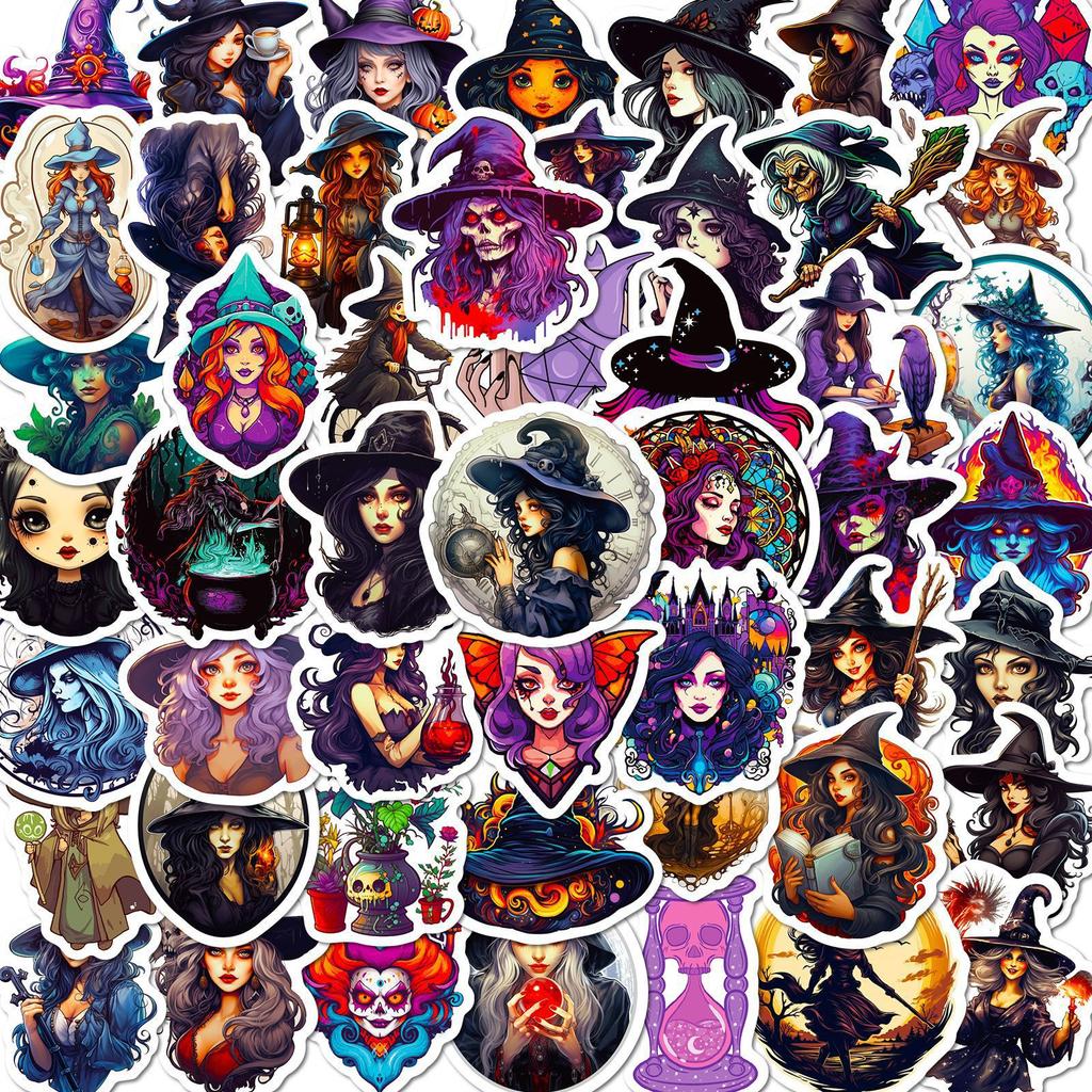 50 Gothic Witch Stickers Demon Horror Dark Gothic Graffiti Stickers Cross