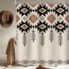 Western Aztec Shower Curtain For Bathroom Decor Southwestern Boho Vintage Geometric Tribal Ethnic Retro Navajo Native Beige