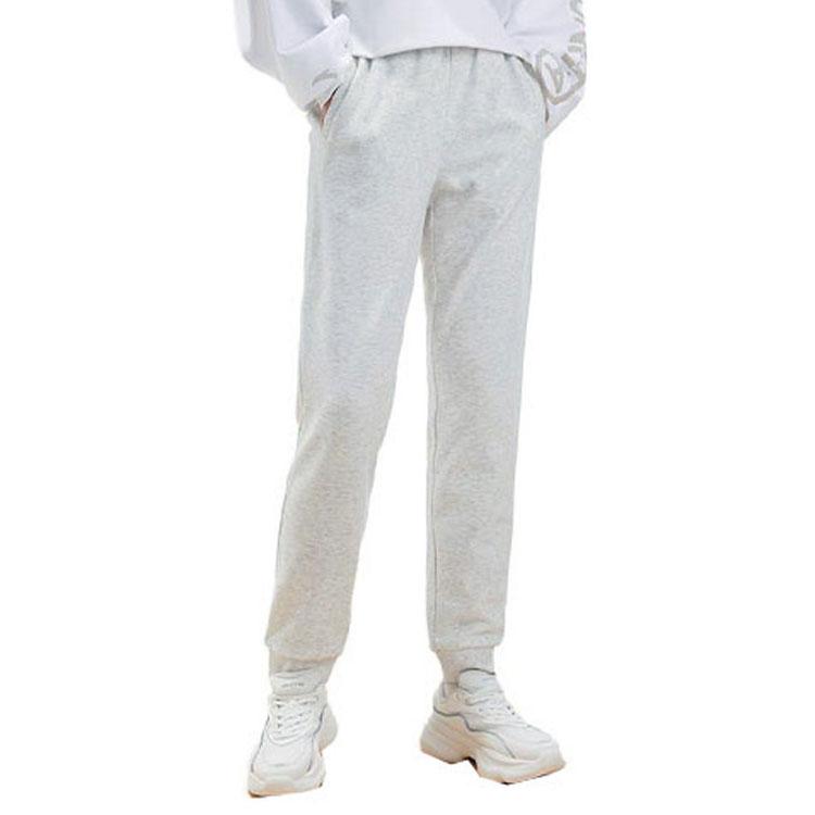 Anta Solid Color Cuffed Fleece Knit Sports Pants Women bottoms 962547312-2