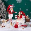 Red-White-Gold Christmas Elf Doll Set