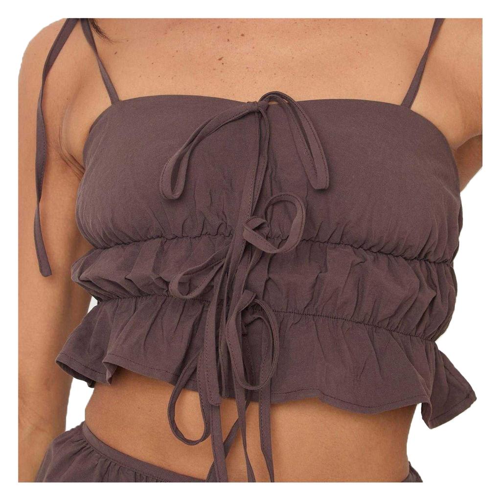 I Saw It First Womens/Ladies Ruched Crop Top