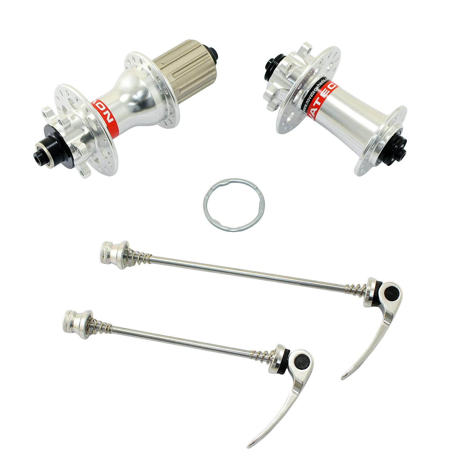 

NOVATEC D791SB D792SB MTB 32 Hole Disc Hubs NA2356 + w/Skewers,1 Pair, Silver,