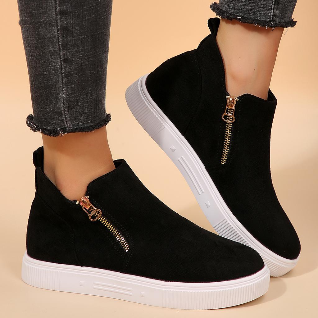 Women 2025 New Outdoor Winter  Ladies Shoes Side Zipper Casual Solid Sports Ankle Boots Comfortable Shoes for Women