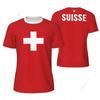 Switzerland Swiss Tshirt Suise MMA Boxing Muay Thai National Flag Training Print 3D Round Neck Short Sleeve Unisex Women Men Quick Dry Fitness Sport