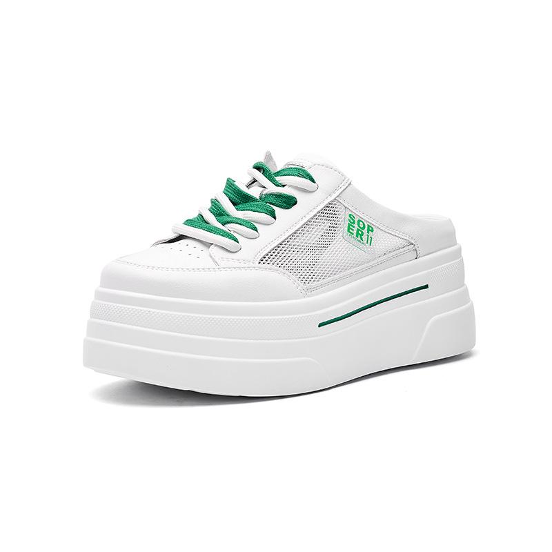 

Баотоу полутапочки женские 2025 уличные платформа летние новые дышащая сетка белые туфли увеличивают рост универсальные для отдыха 34 зелёный