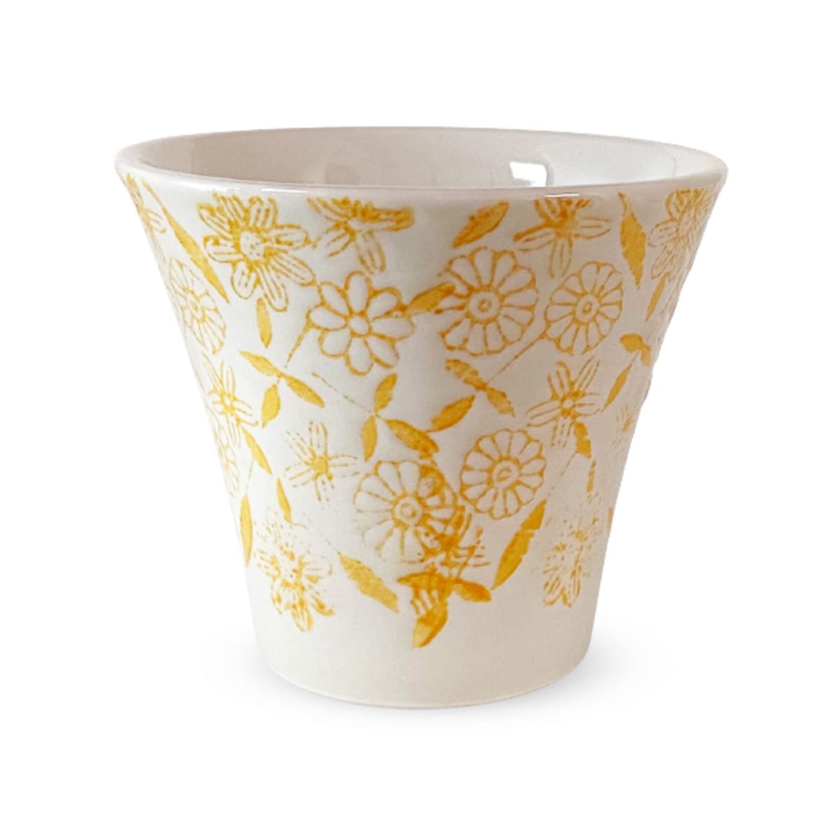 

Hasami Ware Made in Sarasa Yellow J-kitchens Teacup, Japan, 130cc, Water-Repellent Pattern, Small,