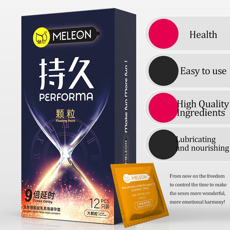 MELEON 12pcs 52mm Condom Sex Toys For Adult Men Delayed Ejaculation Penis Sleeves Ultra Thin Rubber Condoms Sex Products