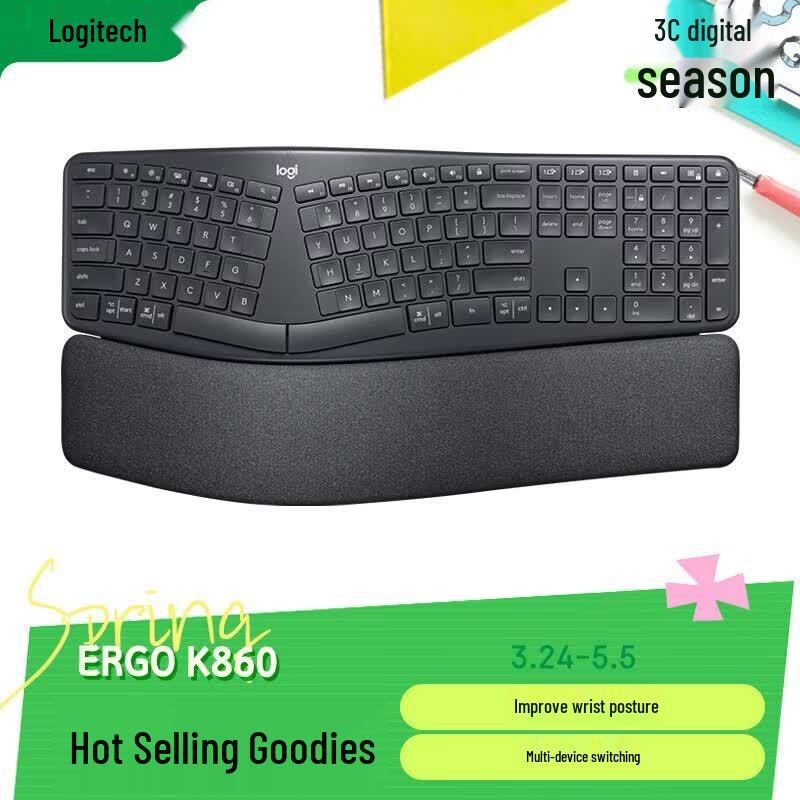 

Logitech ERGO K860 Ergonomic Wireless Bluetooth Keyboard