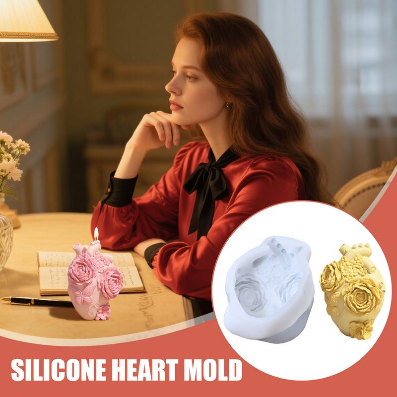 Cute Relief butterfly human heart silicone mold simulated heart Relief Soap Casting Wax Mould Chocolate Baking Supplies