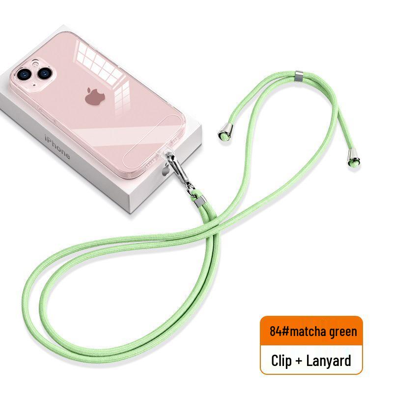 6mm Wearable Phone Lanyard: Crossbody Neck Strap with Clip, Sticker Pad, and Braided Hanging Rope.