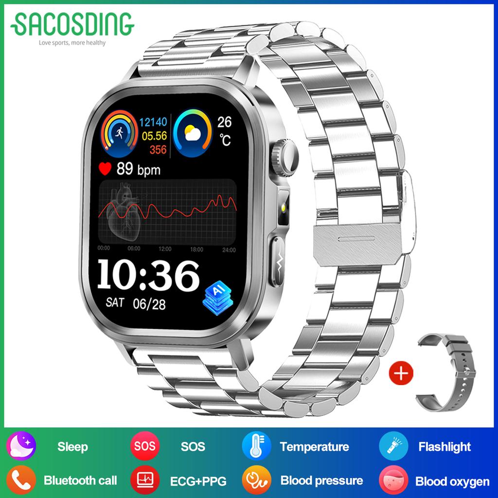 SACOSDING 2026 New Health Tracker Smart Watch Women Body Fat BMI Micro Physical Examination Bluetooth Call Smartwatch Men